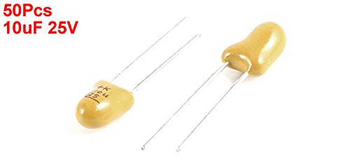 Sourcing Map 10uF 25V condensateur tantale jaune 50 pcs