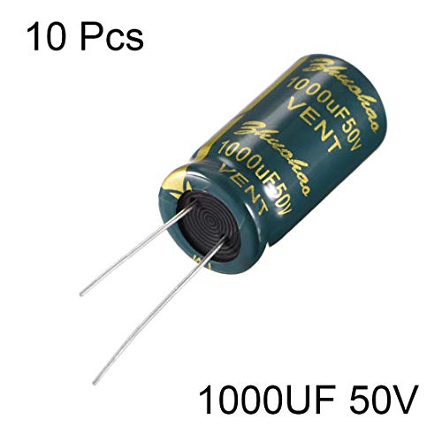 sourcing map 1000uF 50V condensateur électrolytique 10pcs 13x25mm