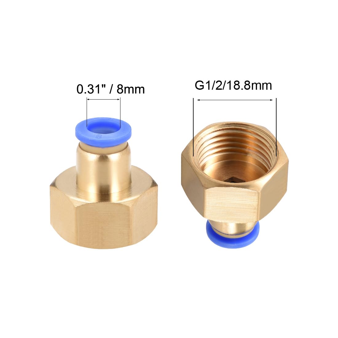 sourcingmap Raccord rapide PCF8-04 tube 8mm G1/2 femelle