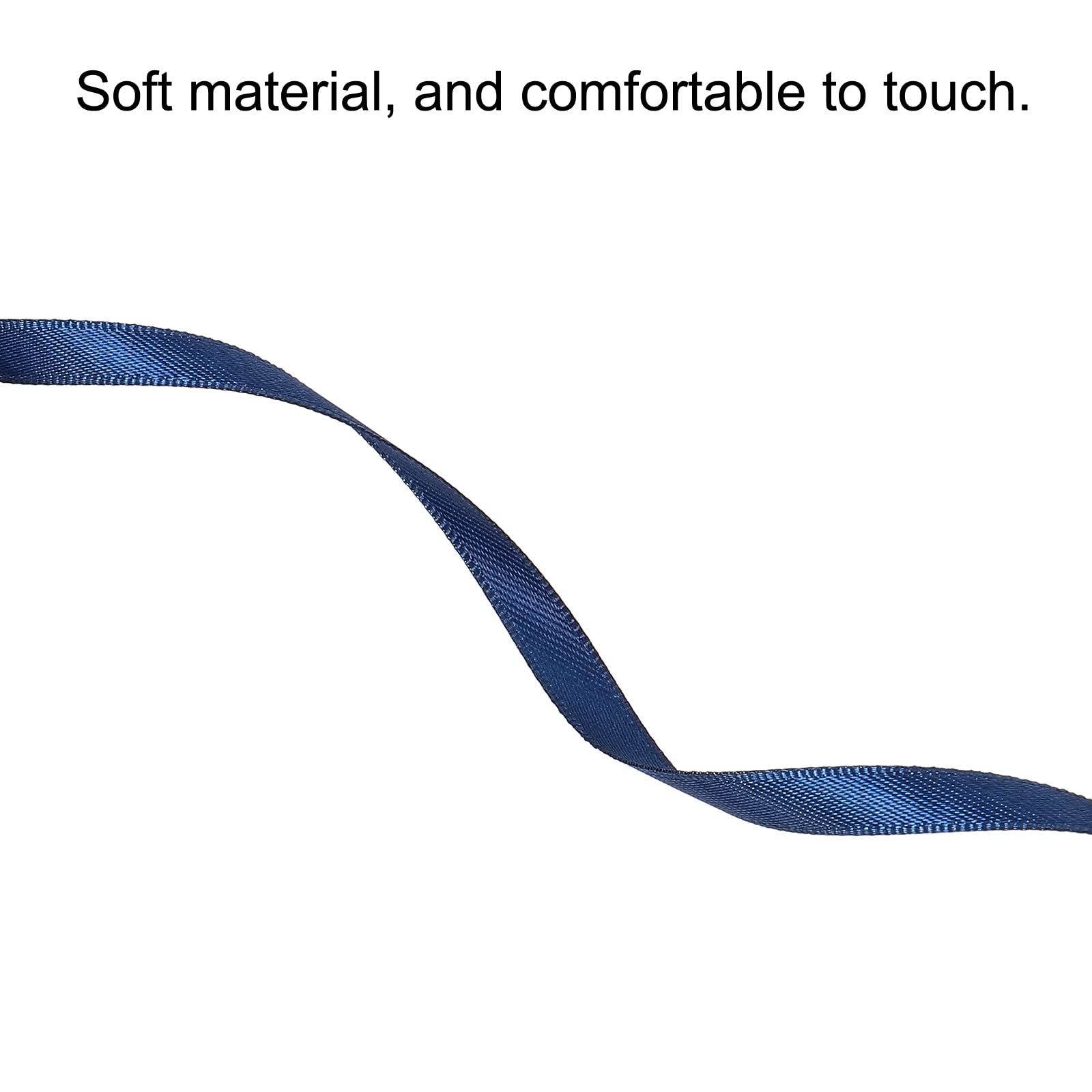 sourcingmap Ruban Satin 7mmx91,4m Rouleau Bleu Marine Polyester
