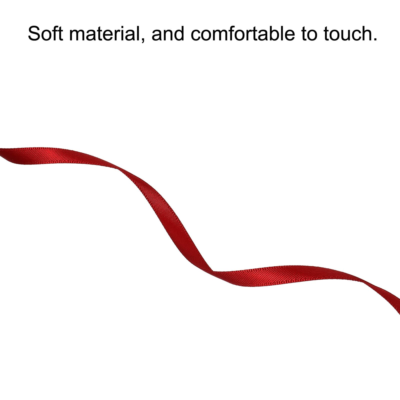 sourcing map Ruban Satin Vin Rouge 7mmx91,4m Rouleau