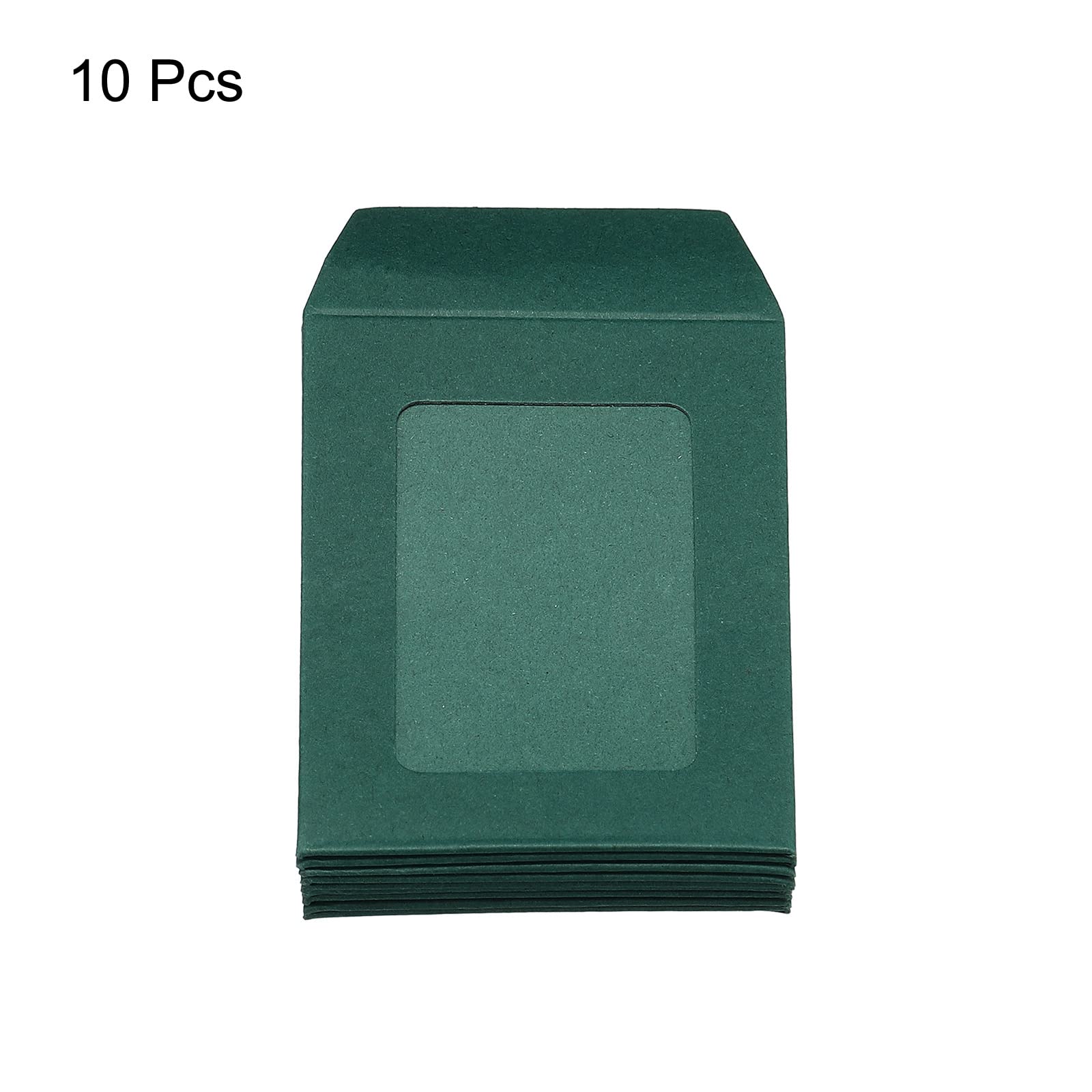 sourcing map enveloppe à fenêtre verte 8x6 cm lot de 10