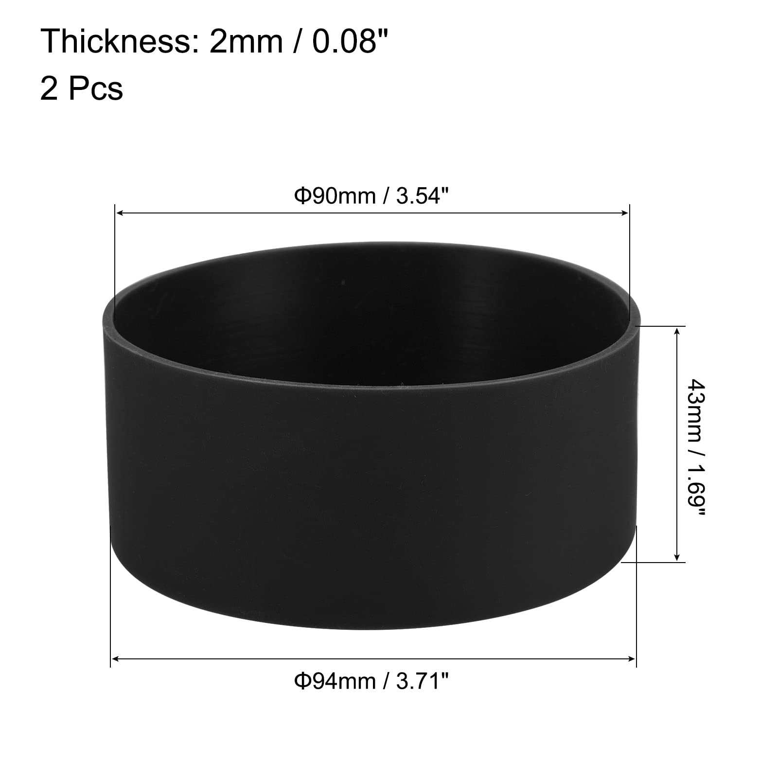 SOURCINGMAP Home & Garden protège-bouteille silicone noir lot 2 antichoc