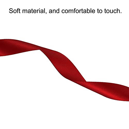 Sourcing Map Ruban Satin Rouge Rubis 20mm x 91,4m Rouleau