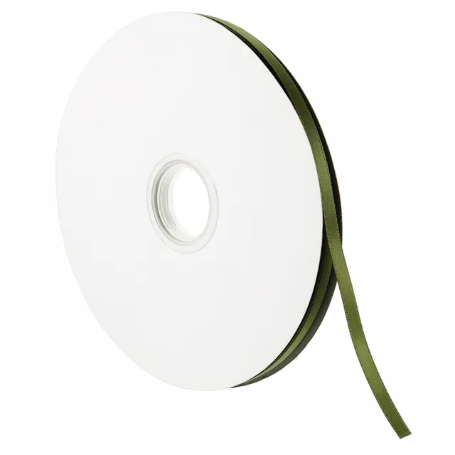 sourcing map Home & Garden ruban satin vert olive 7mmx91,4m