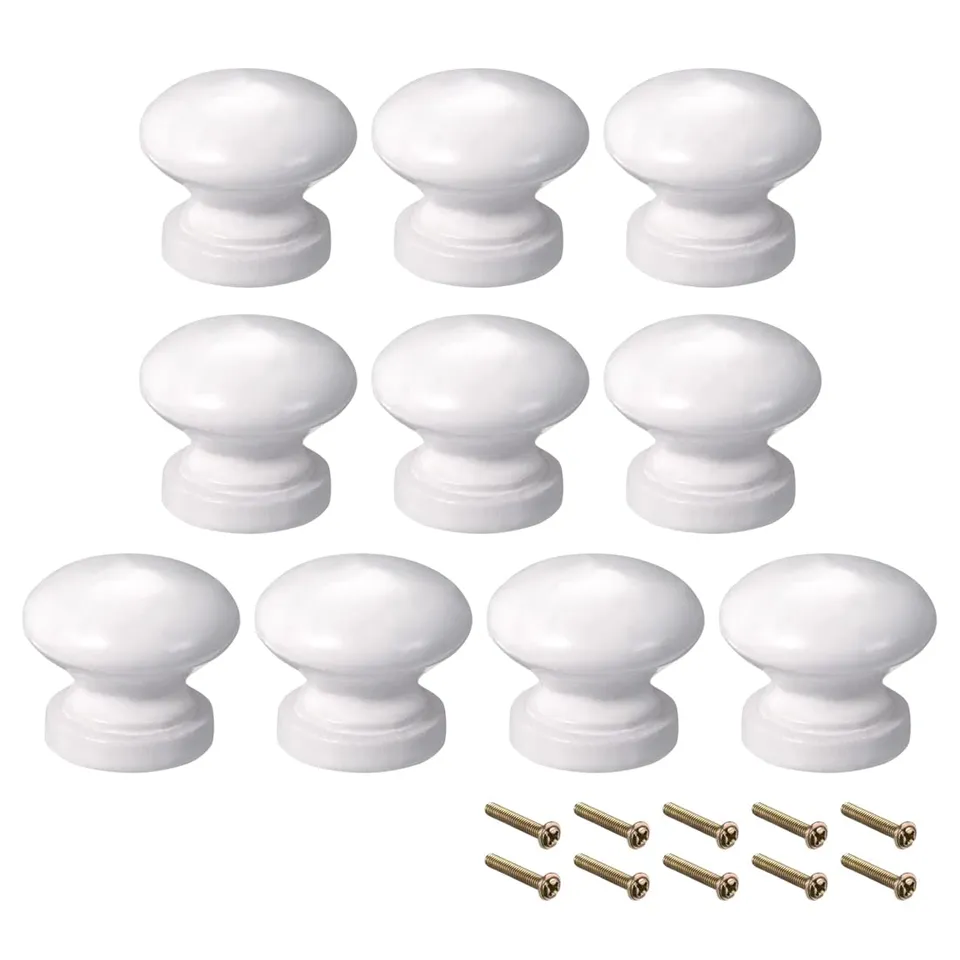 Sourcing Map Home & Garden bouton bois blanc 24 mm lot de 10