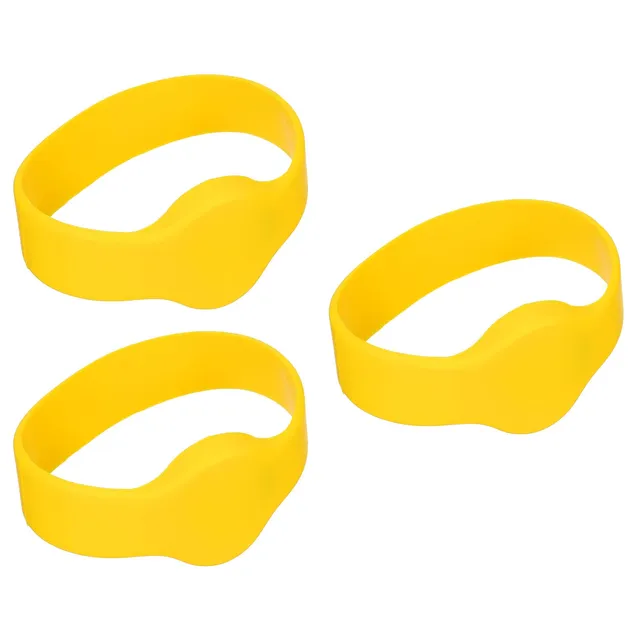 SOURCINGMAP TK4100 bracelet RFID 125kHz jaune lot 3 silicone