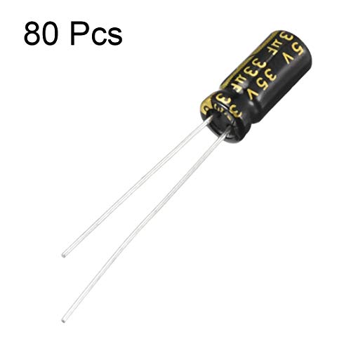 sourcing map 33uF 35V condensateur électrolytique 80pc 5x11mm