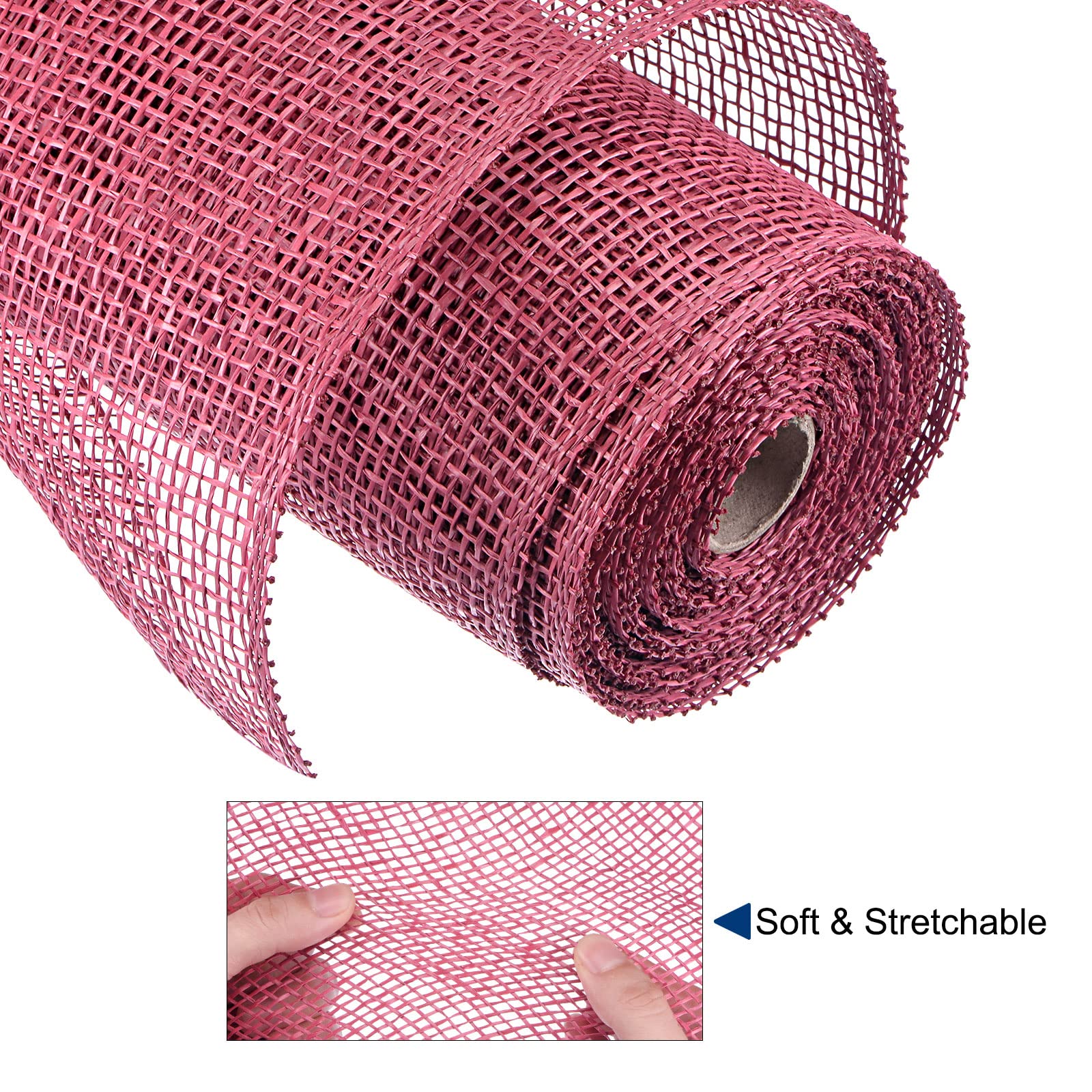 sourcingmap Home & Garden ruban maille jute bordeaux 1 rouleau extérieur