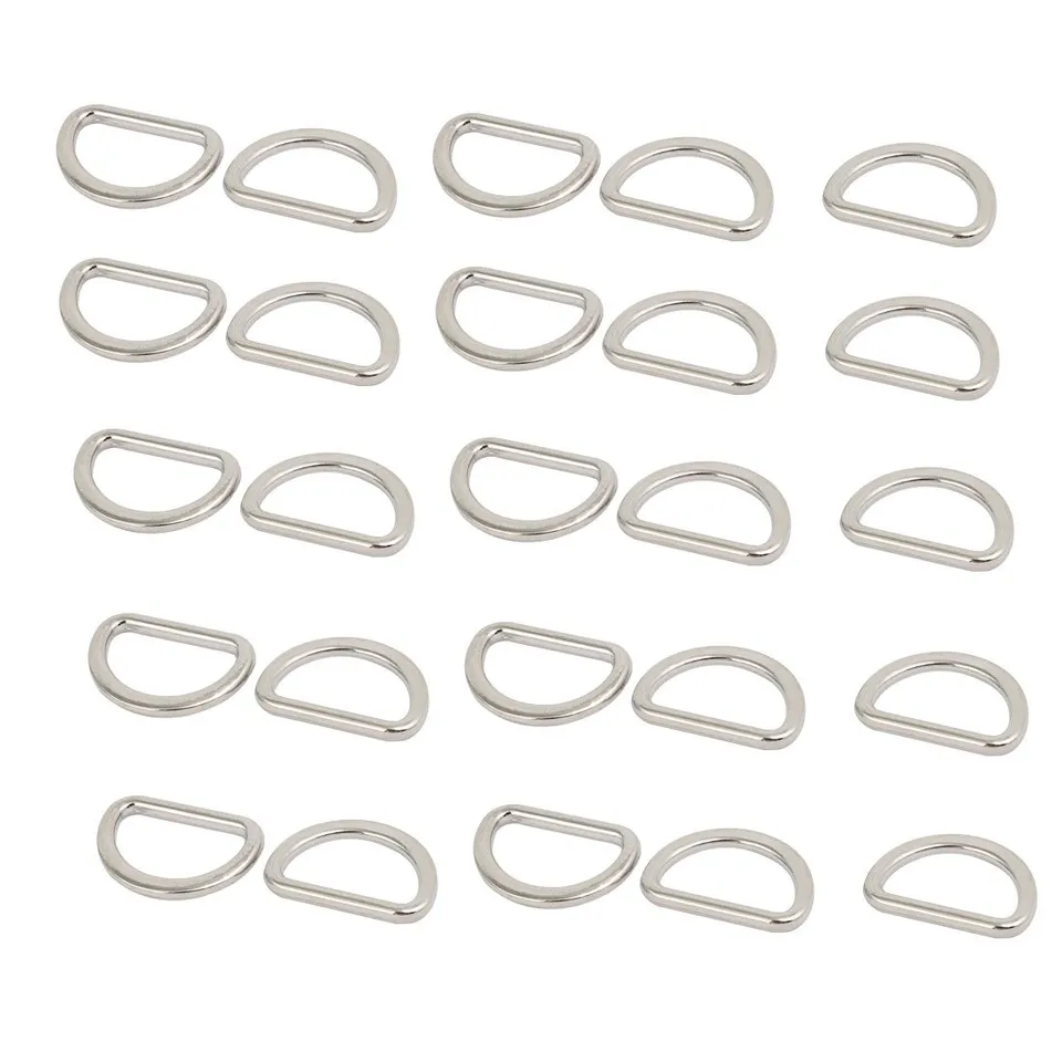 Sourcing Map anneau soudé zinc argent 15 mm 25 pcs