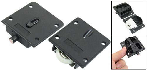 Sourcingmap Home & Garden roulette porte coulissante 25 mm noir