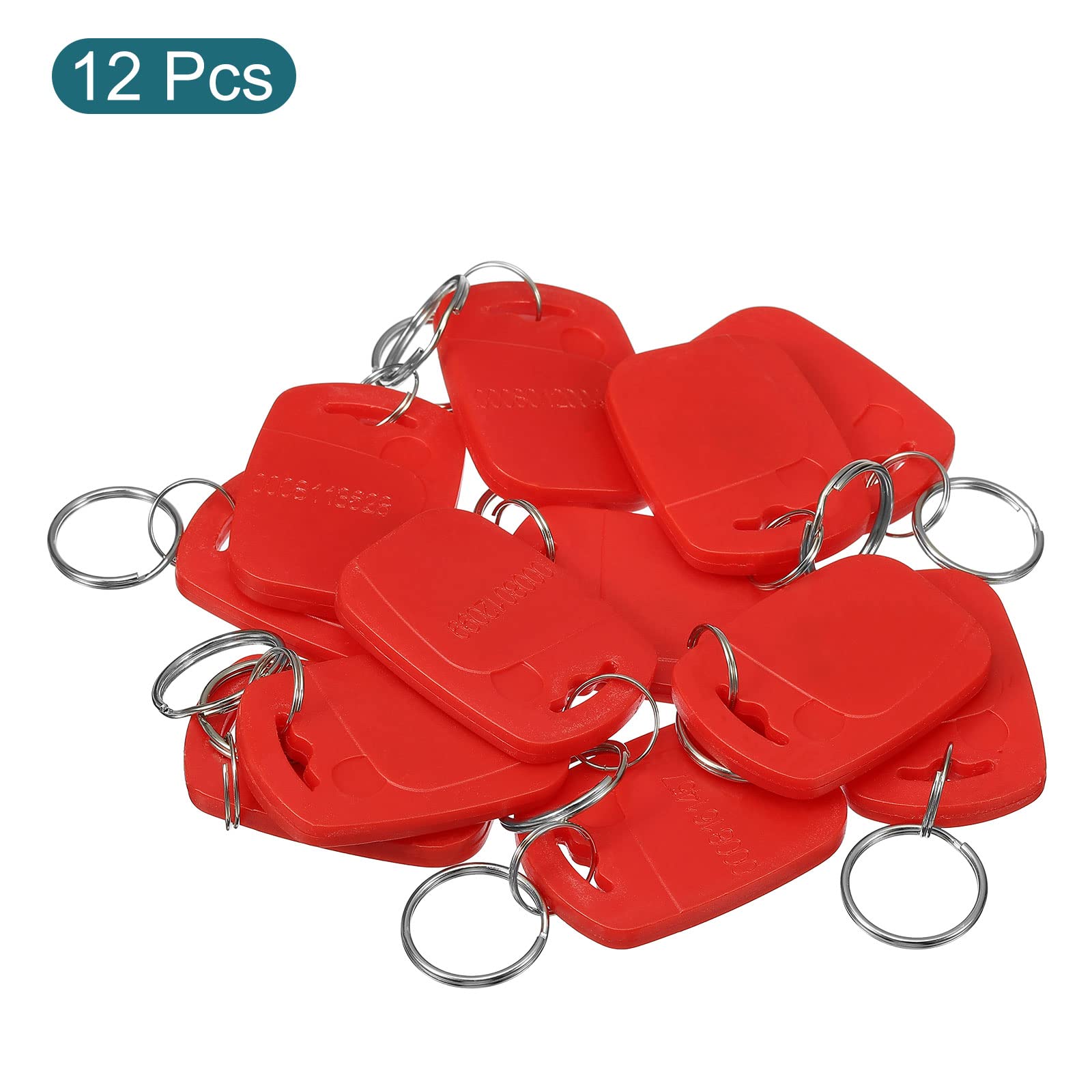 sourcing map porte-clés RFID double fréquence rouge lot 12