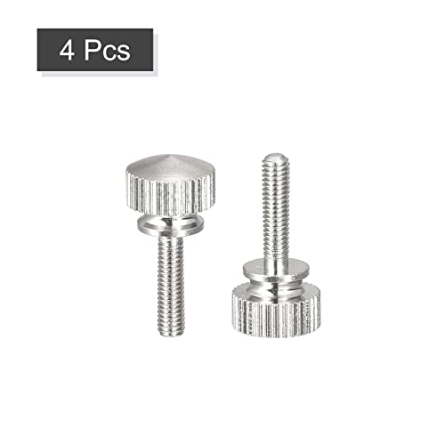 sourcingmap Vis moletée laiton M3x12 mm tête ronde lot de 4