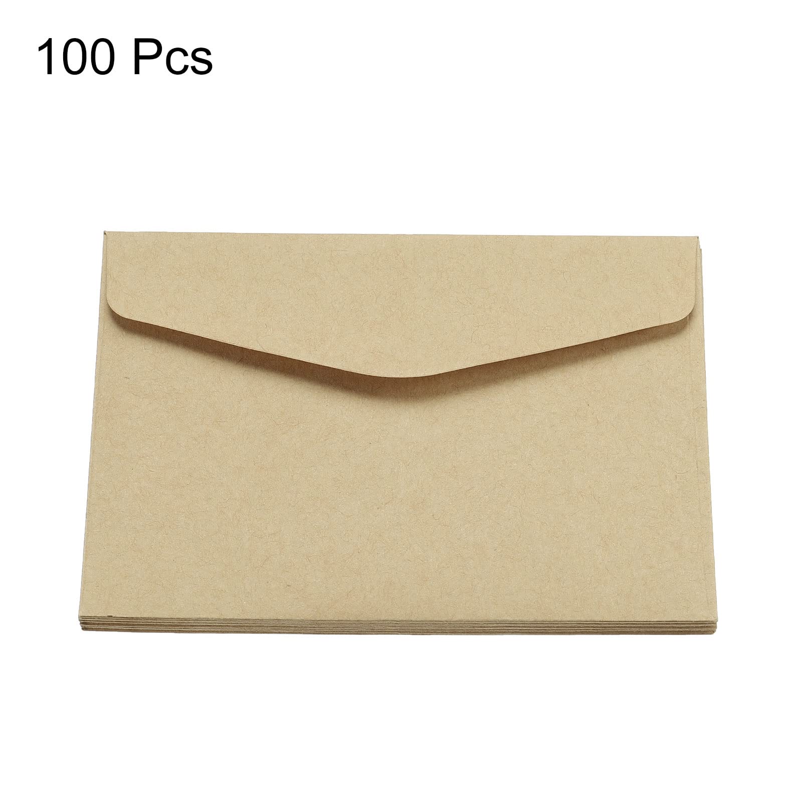 sourcing map Mini Enveloppes Marron 100 pcs 8,2x11,5cm papier