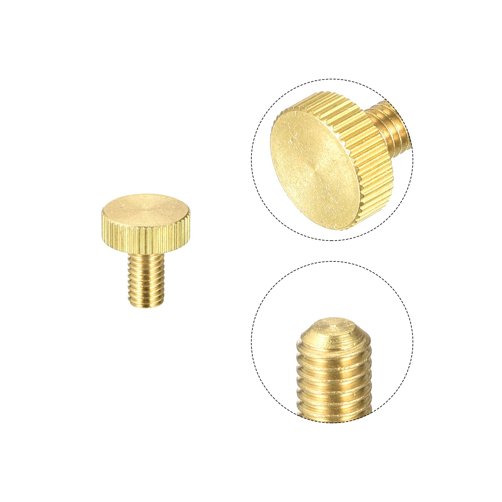 sourcing map M6x12mm vis moletée laiton lot de 5 sans outil