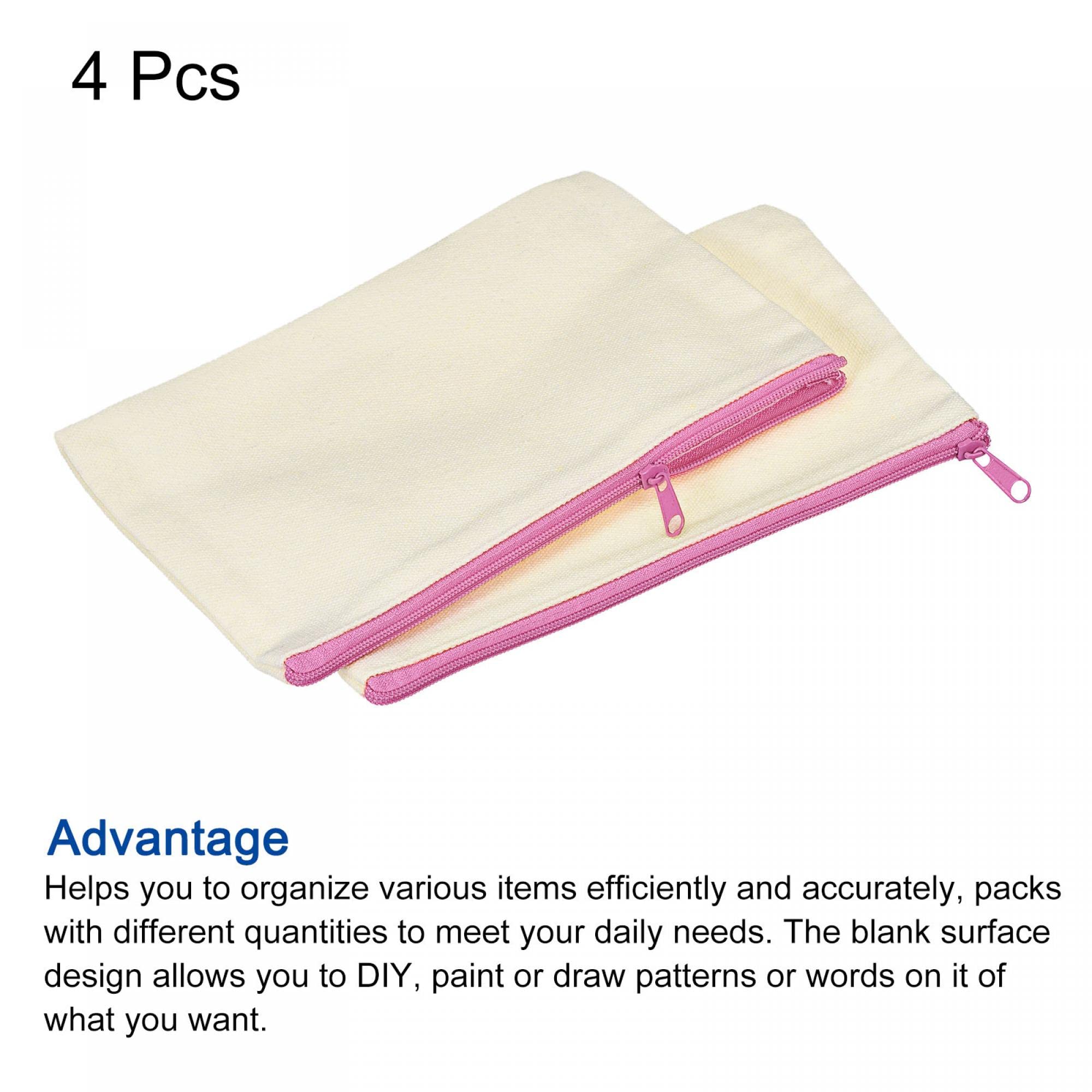 Sourcingmap Office pochette toile zip rose 18x11 cm 4 pcs