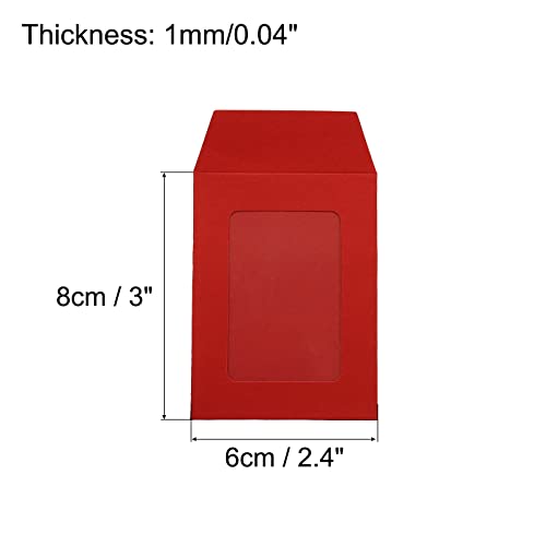 sourcing map enveloppe à fenêtre rouge 8x6 cm lot de 10