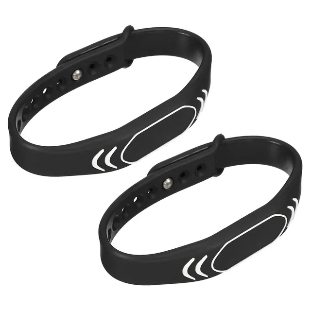 Sourcingmap Bracelet RFID 13,56 MHz silicone noir lot 2 réglable