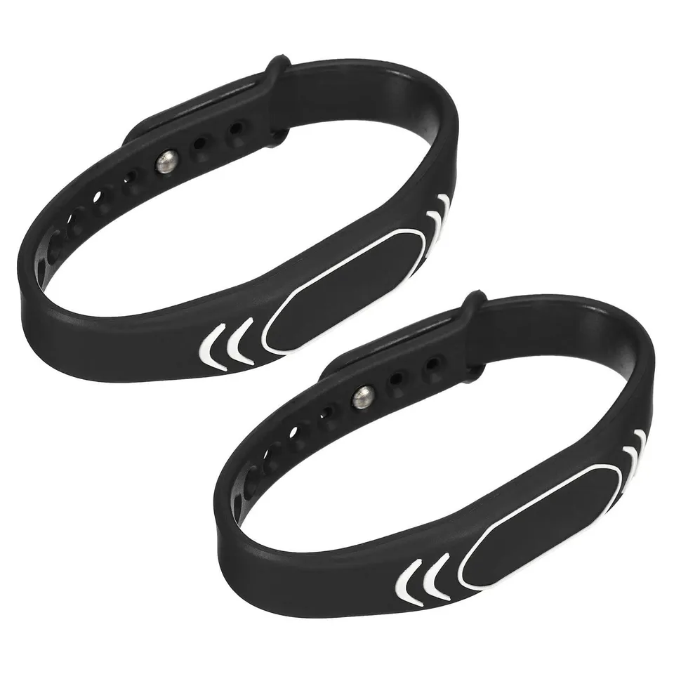 Sourcingmap Bracelet RFID 13,56 MHz silicone noir lot 2 réglable