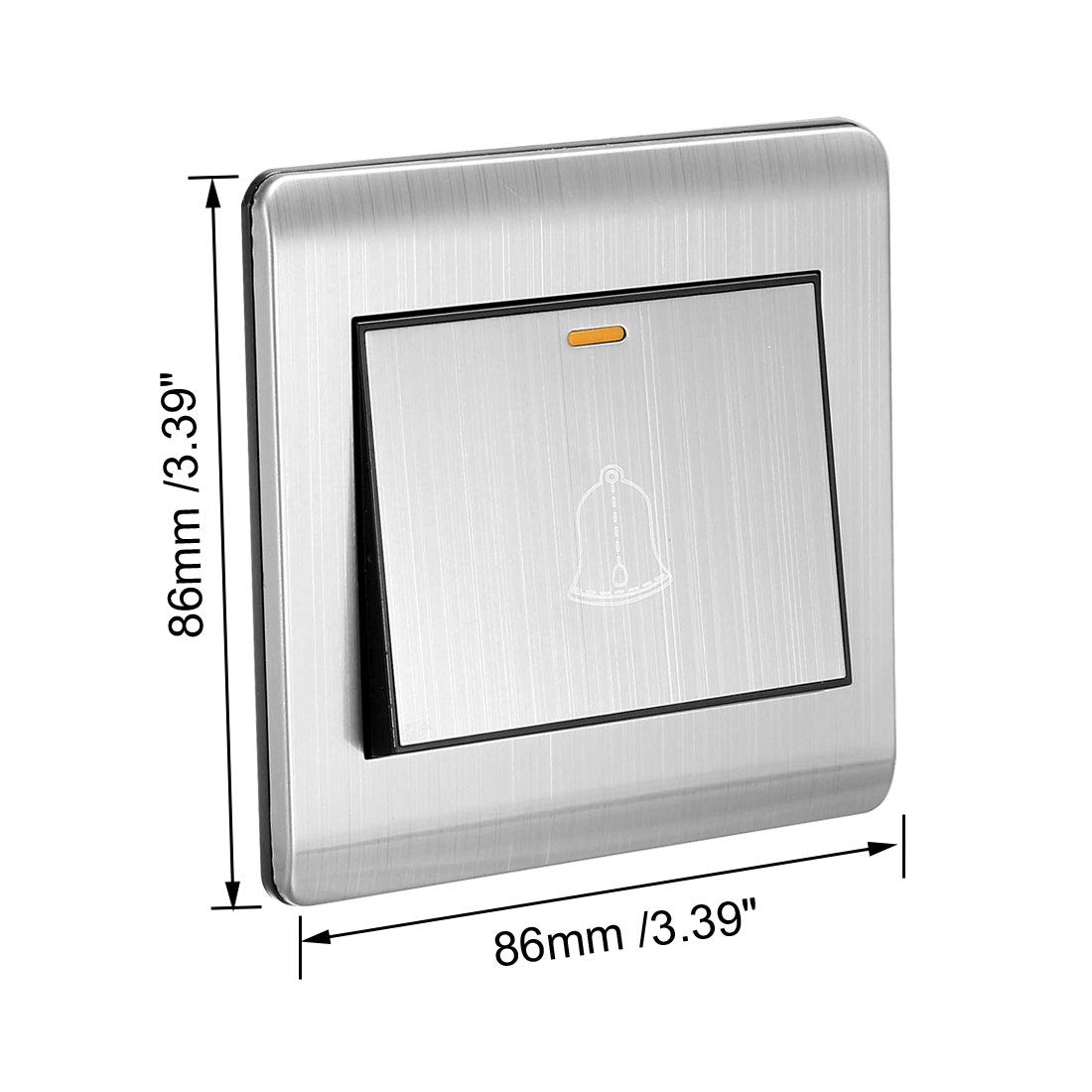 Sourcingmap Electronics bouton sonnette argenté 86x86mm 16A
