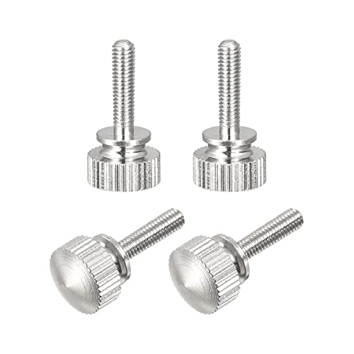 sourcingmap Vis moletée laiton M3x12 mm tête ronde lot de 4