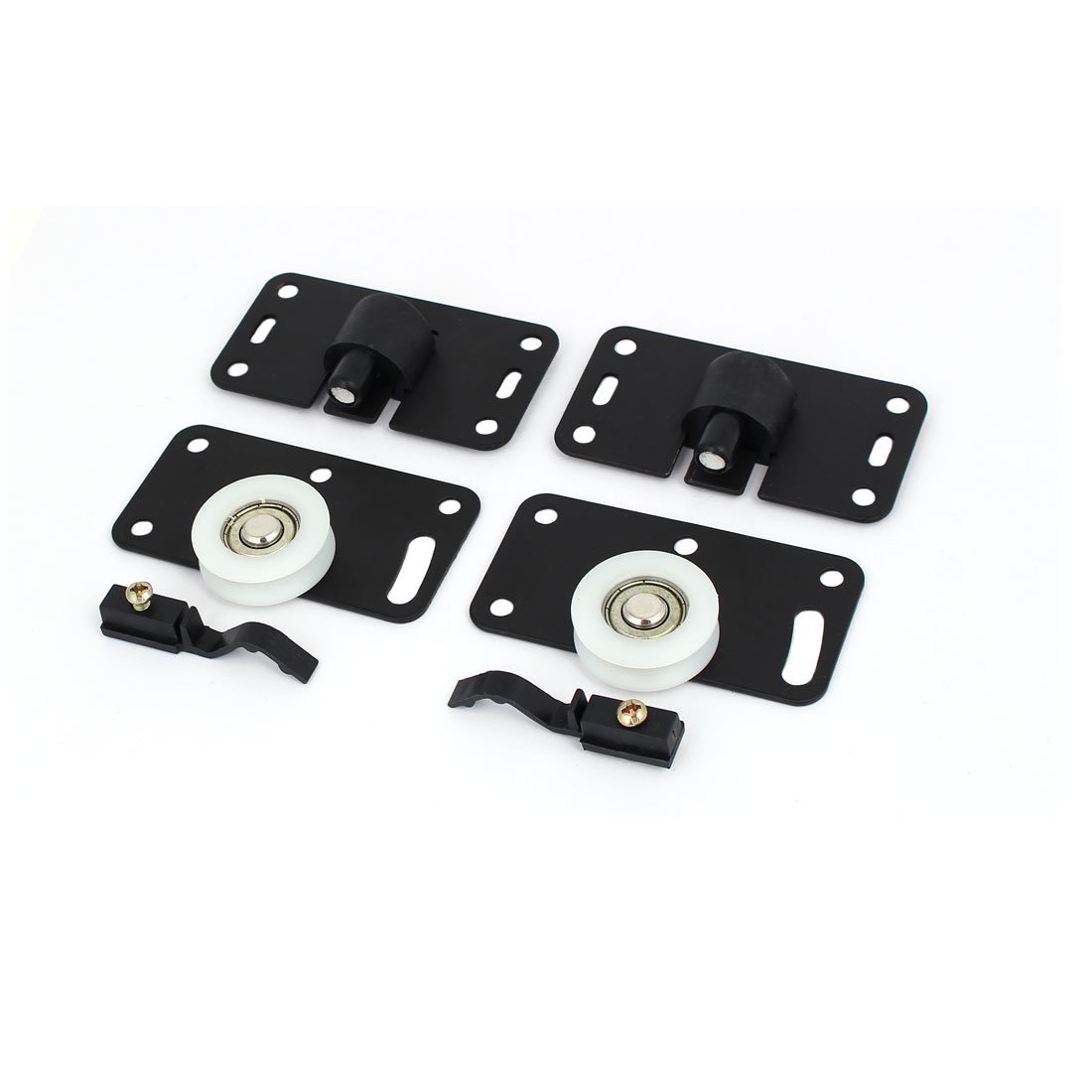 Sourcing Map Roulette Porte Coulissante 30mm Lot de 2 Noir