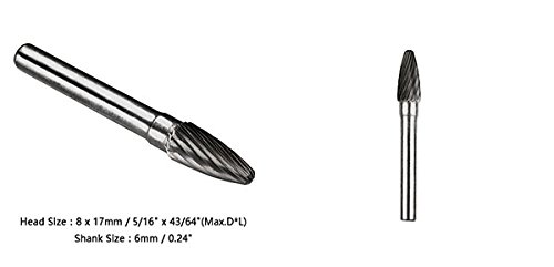 Sourcingmap fraise rotative carbure conique 8 mm tige 6 mm