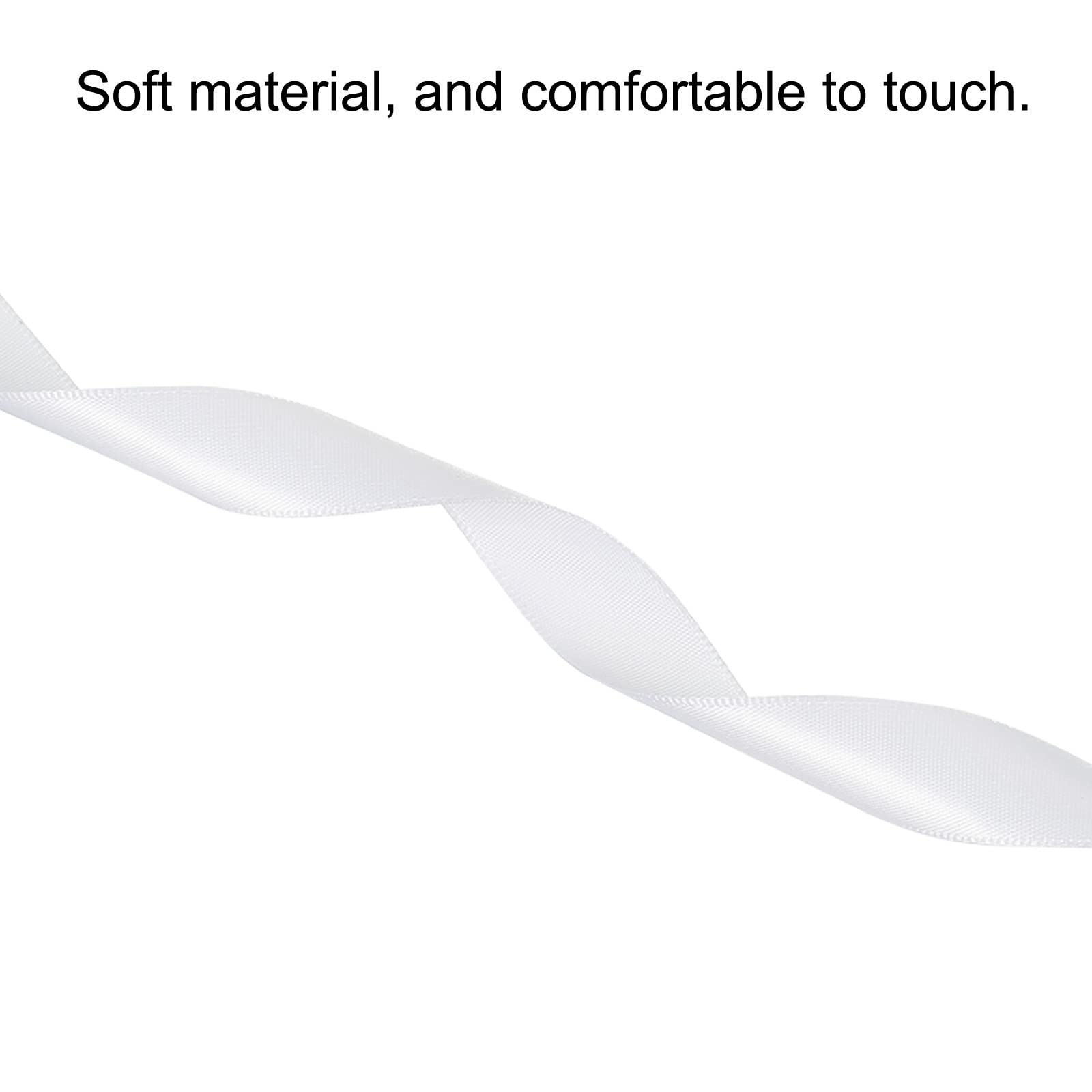 sourcing map Home & Garden ruban satin blanc 20mmx91,4m polyester