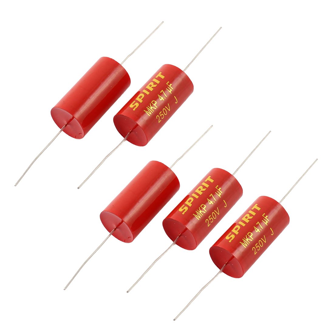 sourcing map Industrial 4.7uF 250V condensateur axial 5 pcs audio