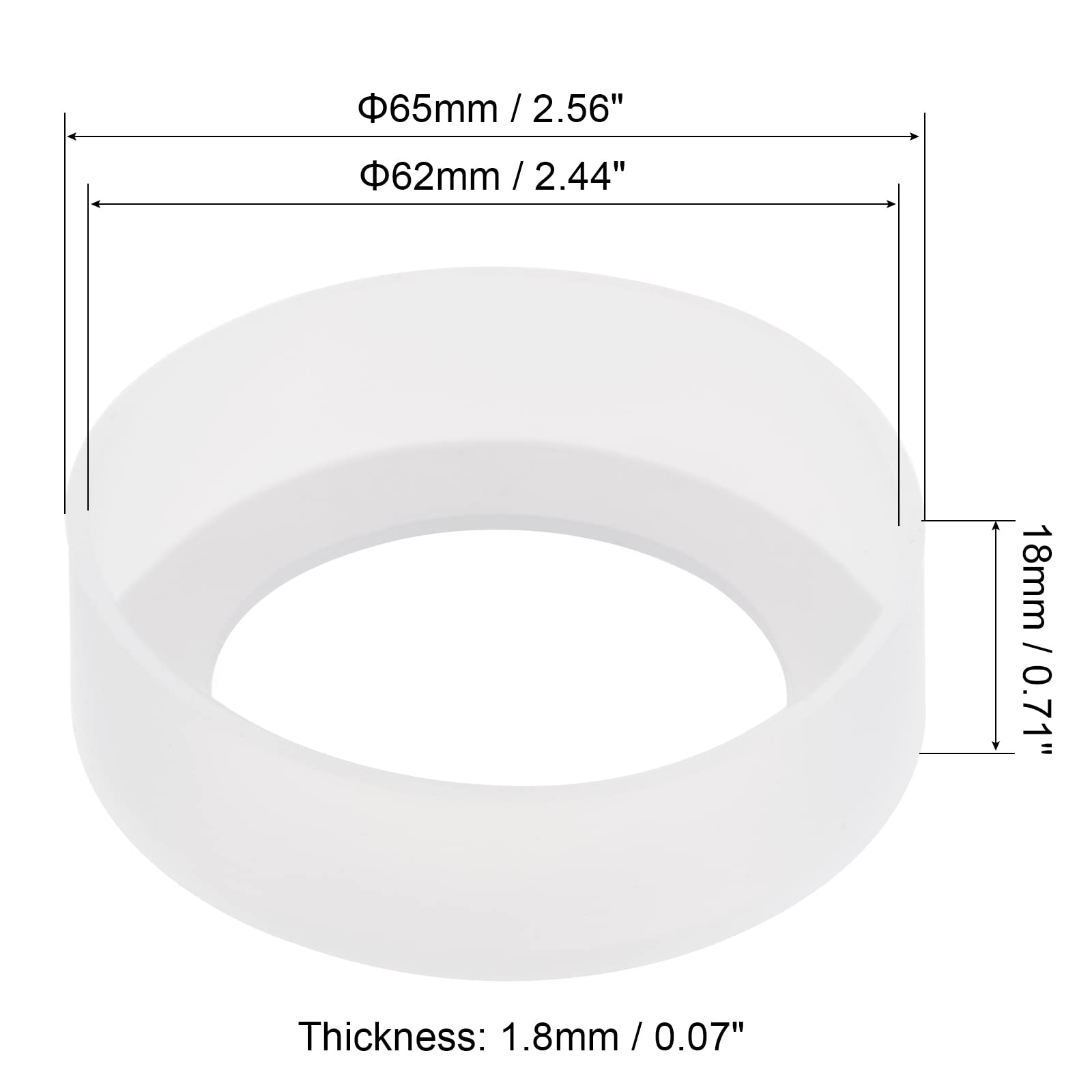 sourcing map Home Garden housse silicone 62mm blanc lot 2 antidérapant