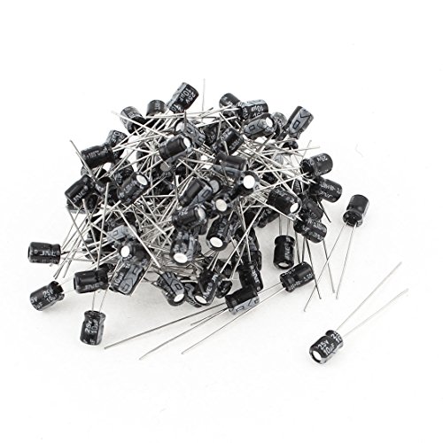 sourcing map Industrial 10uF 25V condensateur radial 100 pcs noir
