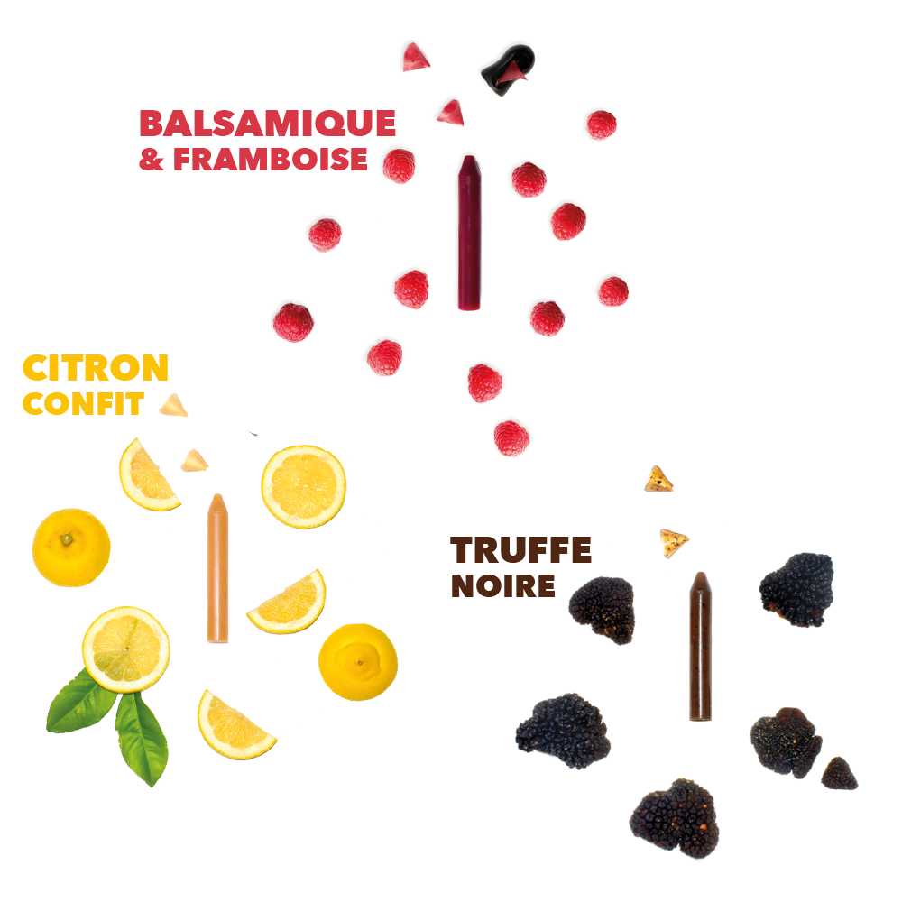 OCNI Coffrets 3 crayons coffret gourmet balsamique citron truffe