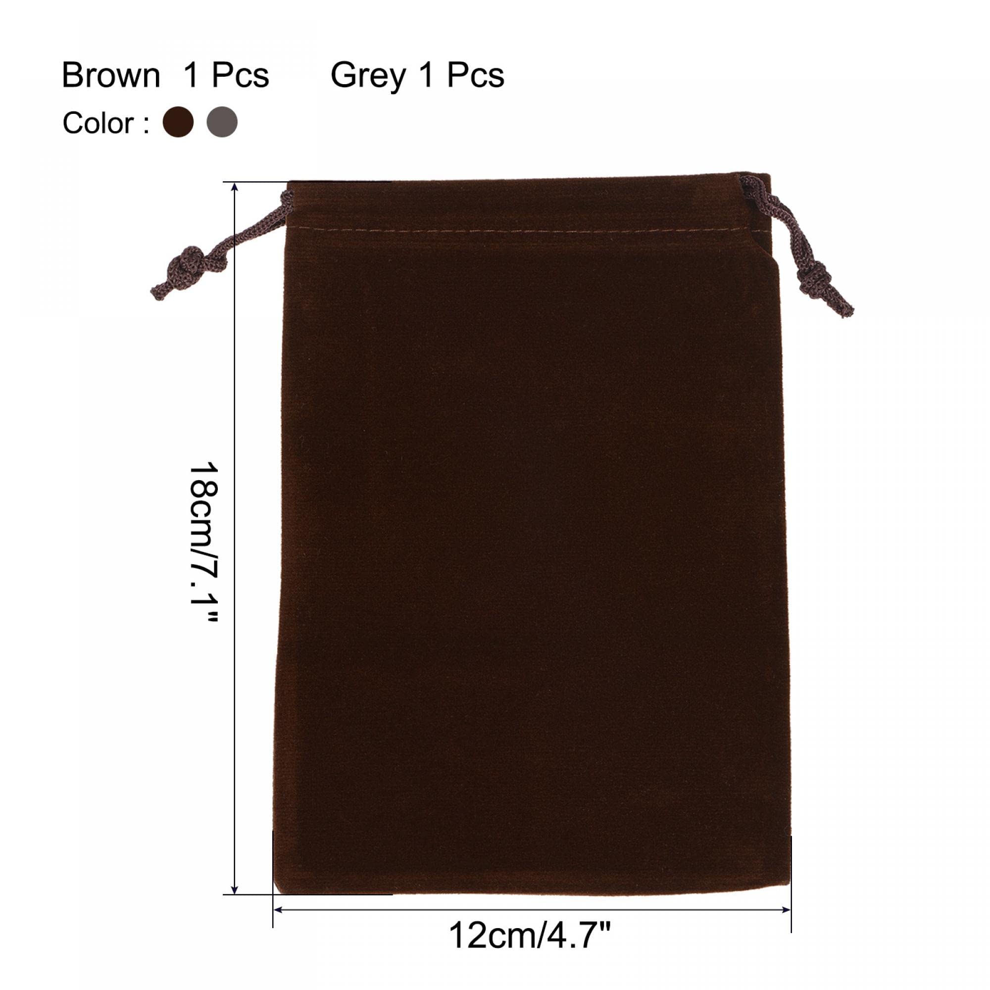 Sourcing Map Pochette Flanelle 18x12 cm Lot 2 Marron Gris