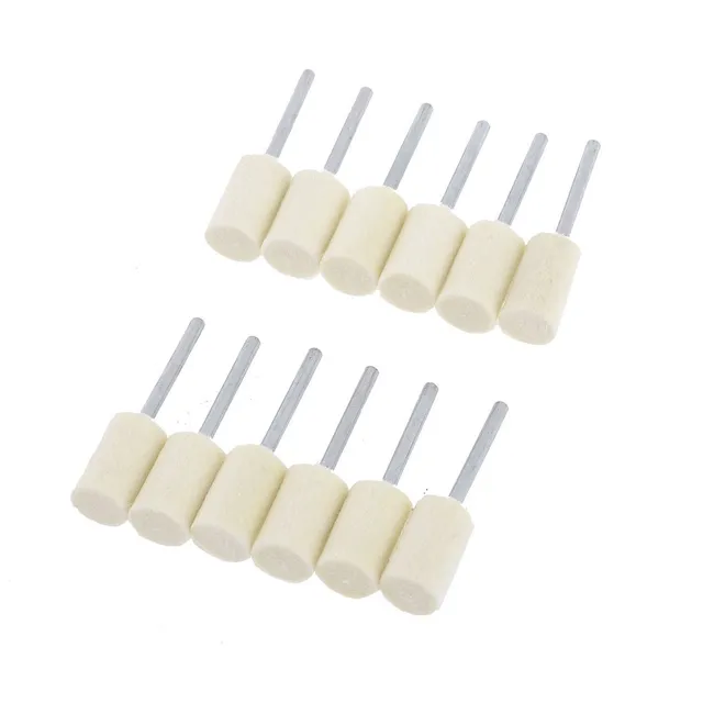 Sourcingmap Tampon Feutre Polissage 12 mm Tige 3 mm Lot 12