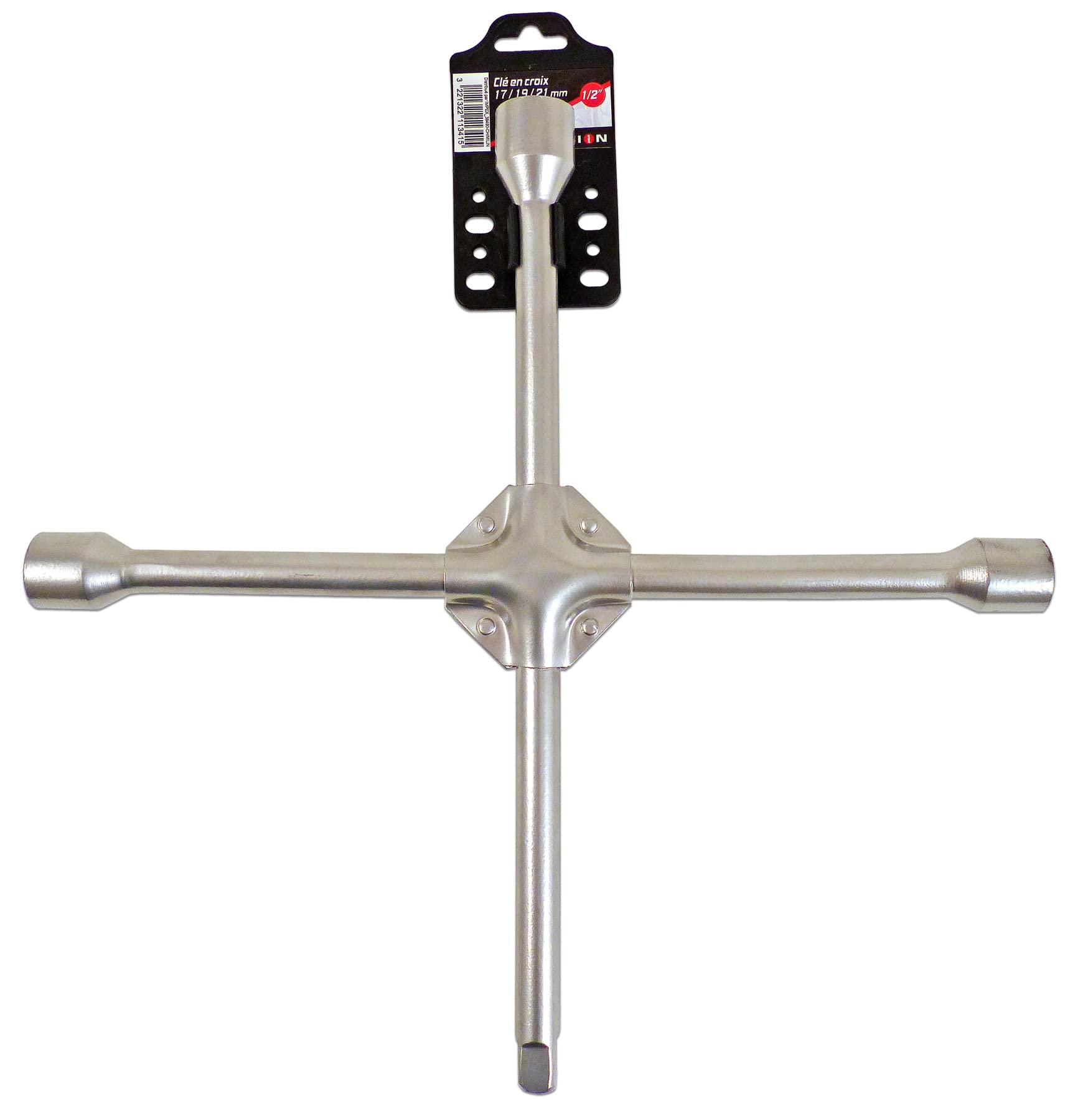 Precision Steel Type Pro clé en croix 17-19-21 mm argenté