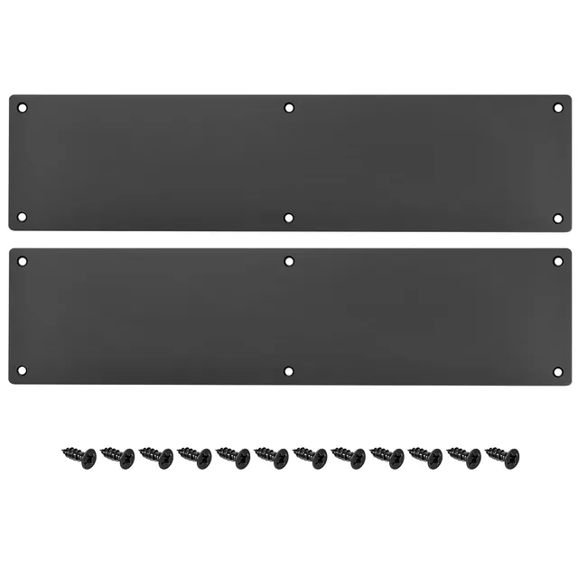 sourcing map Home plaque de porte aluminium noir 41cm lot 2