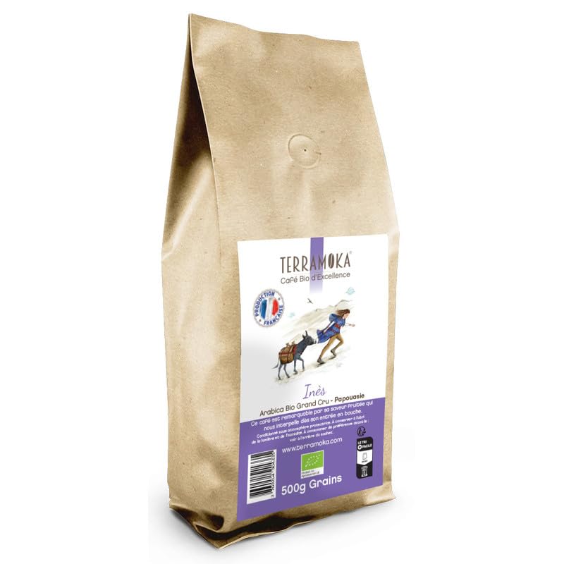 Terramoka Inès Café grains bio arabica Papouasie 1 kg acidulé