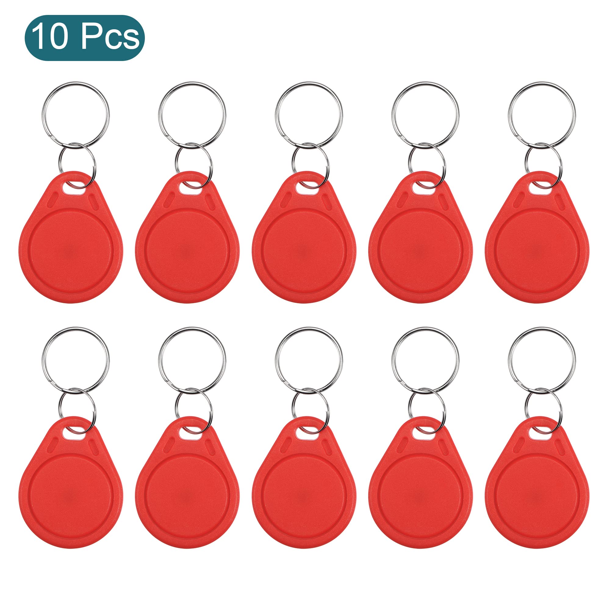 sourcing map Office porte-clés RFID 13,56MHz rouge lot 10 smart