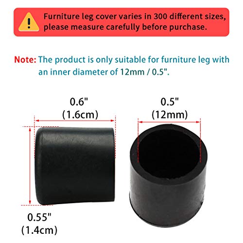 Sourcingmap Home & Garden embout pied chaise 12 mm noir lot 24