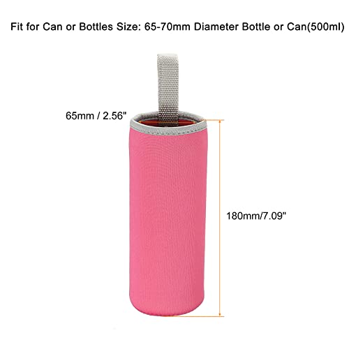 sourcing map Manchon bouteille 500 ml néoprène rose rouge lot de 2