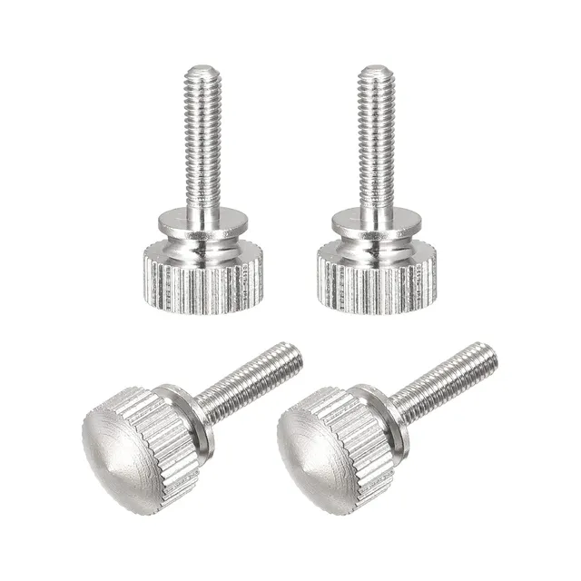 sourcingmap Vis moletée laiton M3x12 mm tête ronde lot de 4