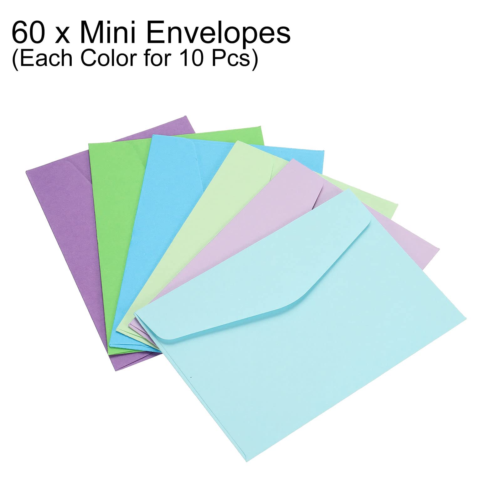 Sourcing Map 60 Mini Enveloppes papier multicolore vert bleu