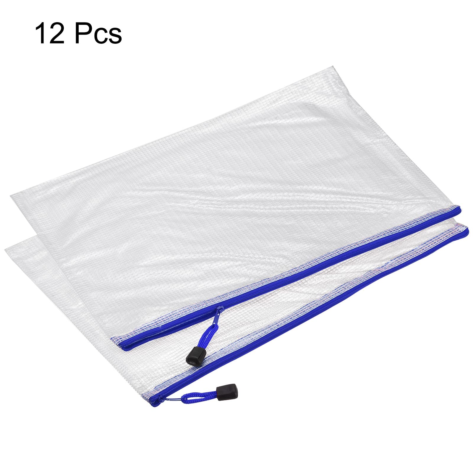sourcing map A4 pochette zip bleu marine lot de 12