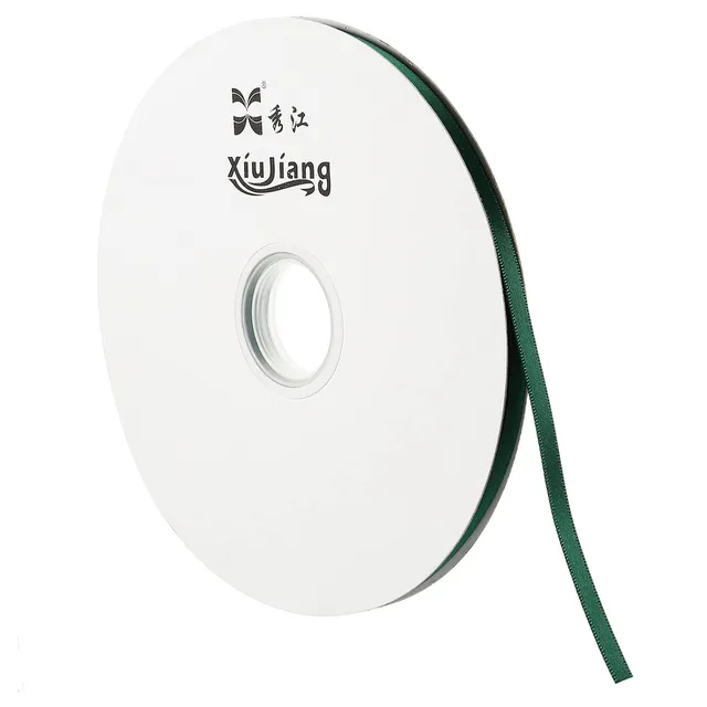 sourcing map Ruban Satin Vert Foncé 7mm x 91,4m Double Face