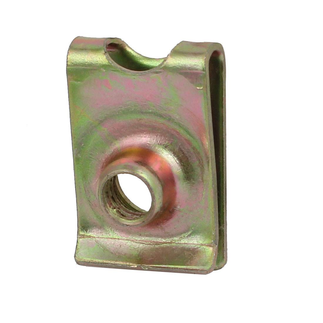 sourcing map Écrou U M6 clips carénage auto 20pcs fer laiton