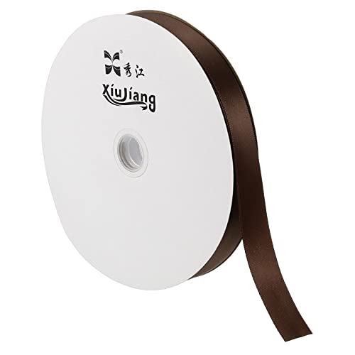 sourcing map ruban satin café 20mm 91,4m double face