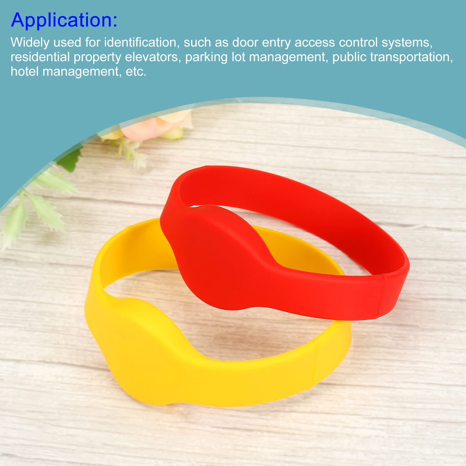sourcing map TK4100 bracelet RFID rouge 5 pièces 125KHz