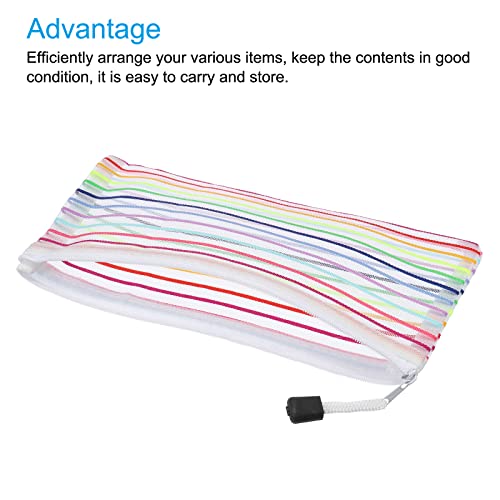 sourcing map B6 pochette zip nylon blanche lot 6