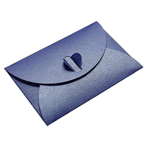 Sourcing Map 24 Mini Enveloppes papier cœur bleu foncé 7x10,5
