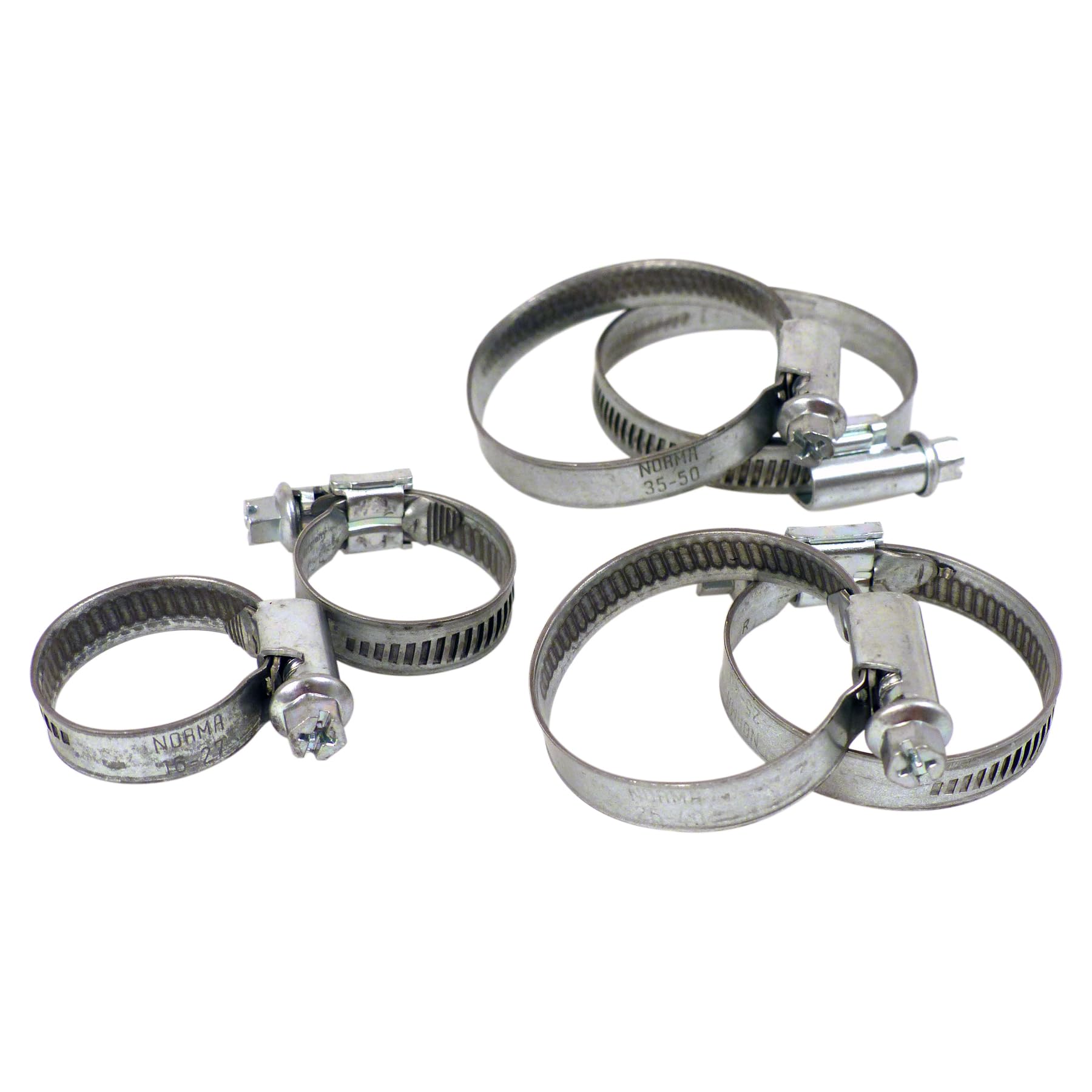 PRECISION STEEL Jeu 6 colliers serrage inox 16-50 mm